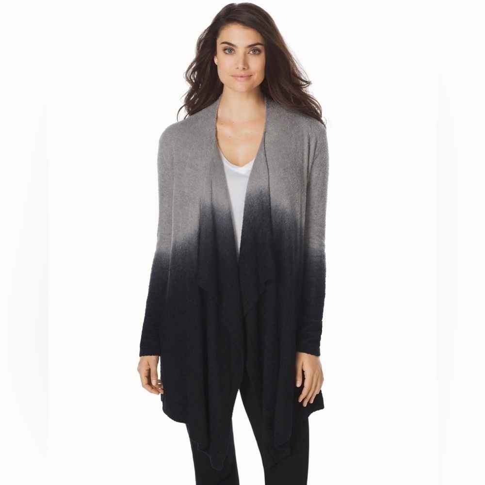 Barefoot Dreams CozyChic Lite Calypso Wrap Cardigan Women's L/XL Pewter Midnight
